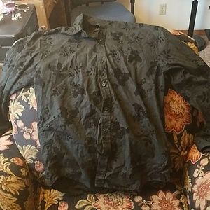 Helix black floral button up